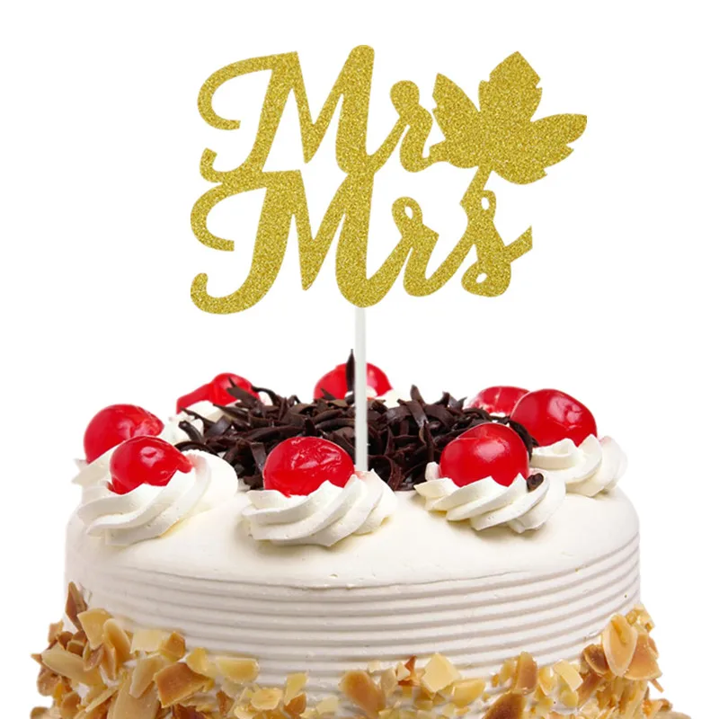 Топпер для торта Mr & Mrs свадебные кексы флаги блестки декора торты семейные