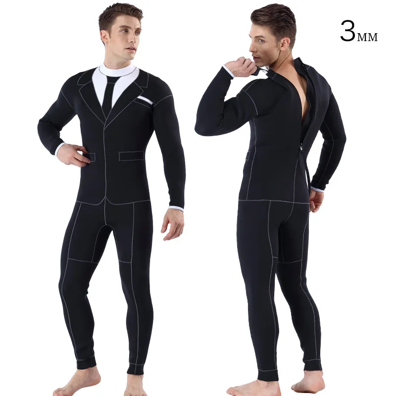 

3MM Diving Clothes Conjoined Cold-proof Warm-keeping Diving Clothes Individualized Men's Western Clothing Diving Clothes