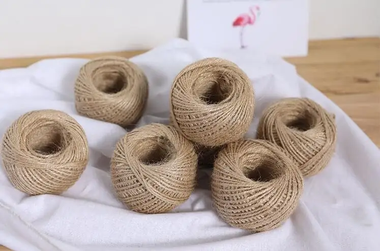 1mm-4mm/Roll Natural Textured Burlap Twine Cord Hemp Rope For Party Wedding DIY Gift Wrapping Cords Thread LYQ