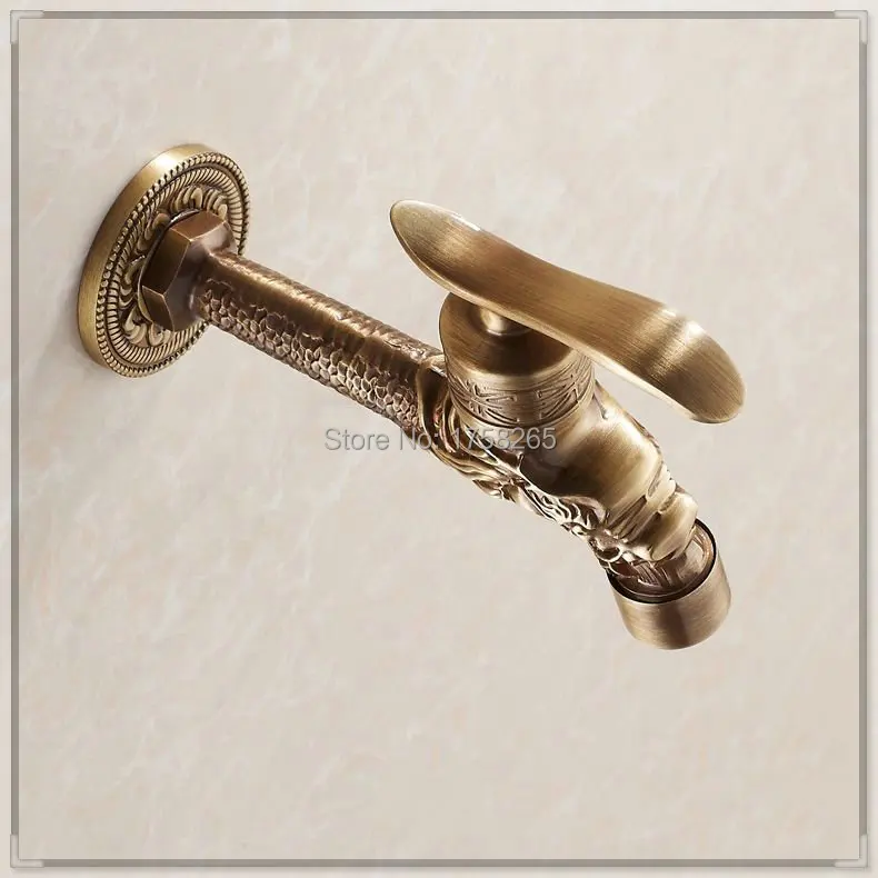 Garden Bibcock faucet tap crane Antique Brass Finish Bathroom Wall Mount Washing Machine Water Faucet Taps HJ-8663F hands free w |