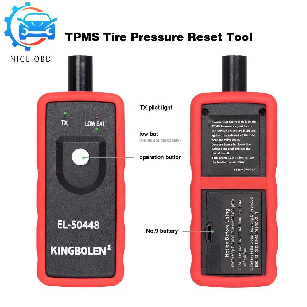 Kingbolen EL-50448 TPMS монитор давления в шинах сенсор инструмент поддерживает для G-M/O-pel с кнопкой EL-50448 сброса давления в шинах