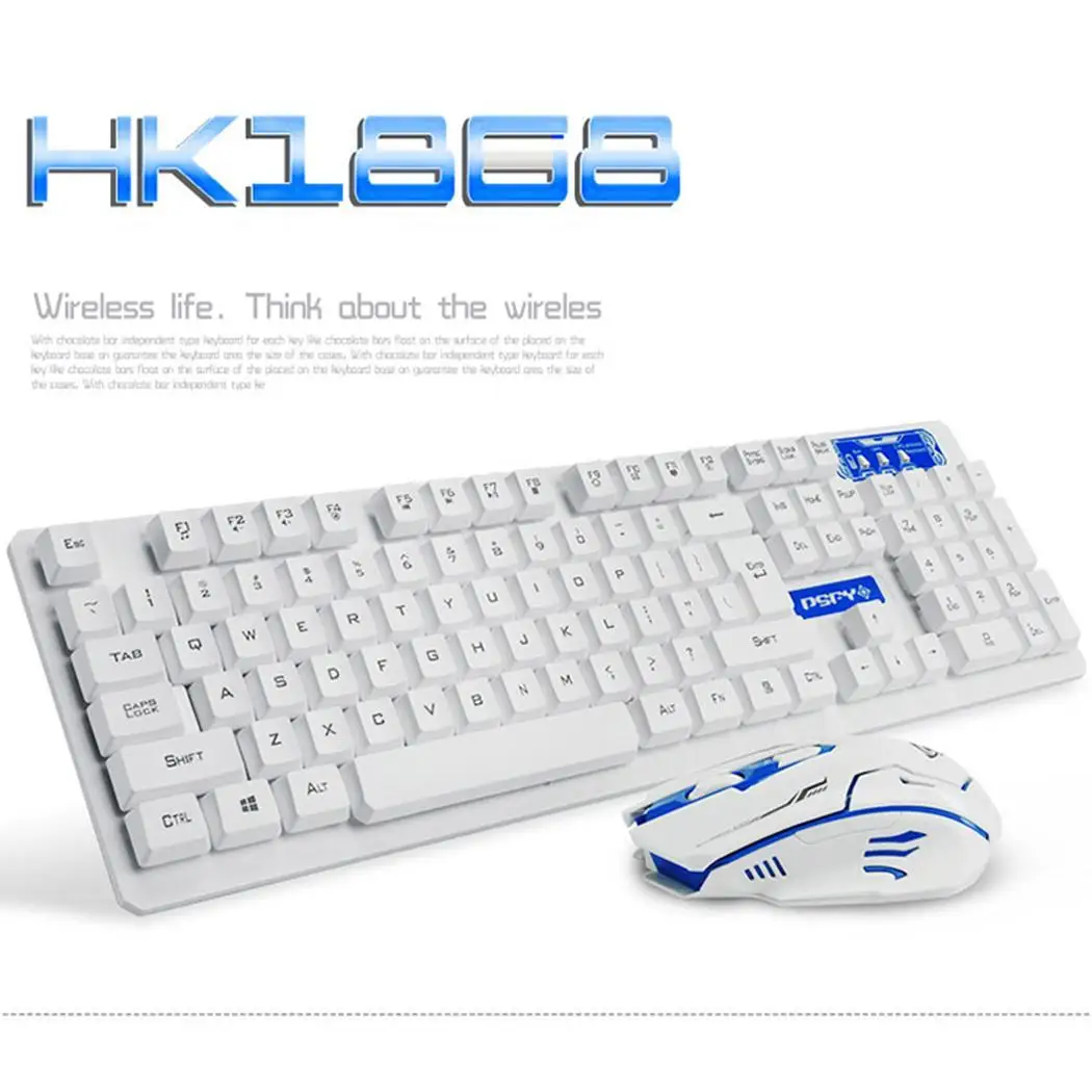 Прочный чувствительный индукционный Беспроводной клавиатура Мышь комплект Windows