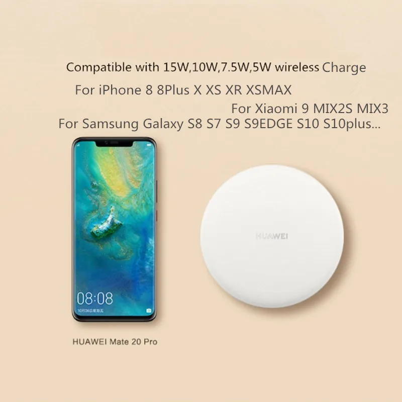 Подлинное Беспроводное зарядное устройство huawei CP60 Qi 15 Вт, максимальная Быстрая зарядка для рабочего стола huawei P30Pro mate 20Pro mate 20RS iPhone X XS XR XSMAX