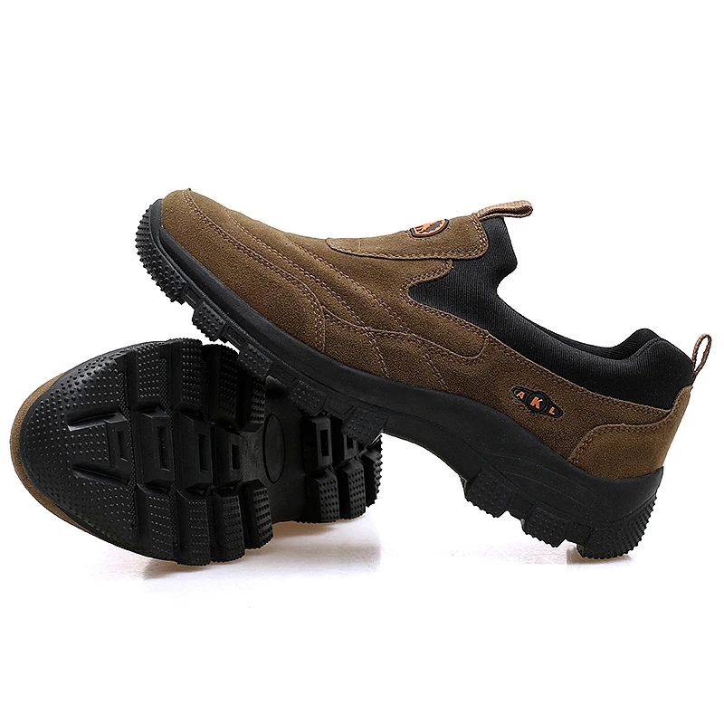 Мужские замшевые походные ботинки без застежки для активного отдыха путешествий