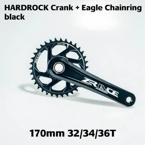 Eagla black 170 Zracing HARDROCK 1x10 11 12 speed Crankset Vickers-твердость 21! Для MTB 170 мм/175 мм, 32 T/34 T, цепной набор коленей SRAM EAGLE - Цвет: Eagla black 170