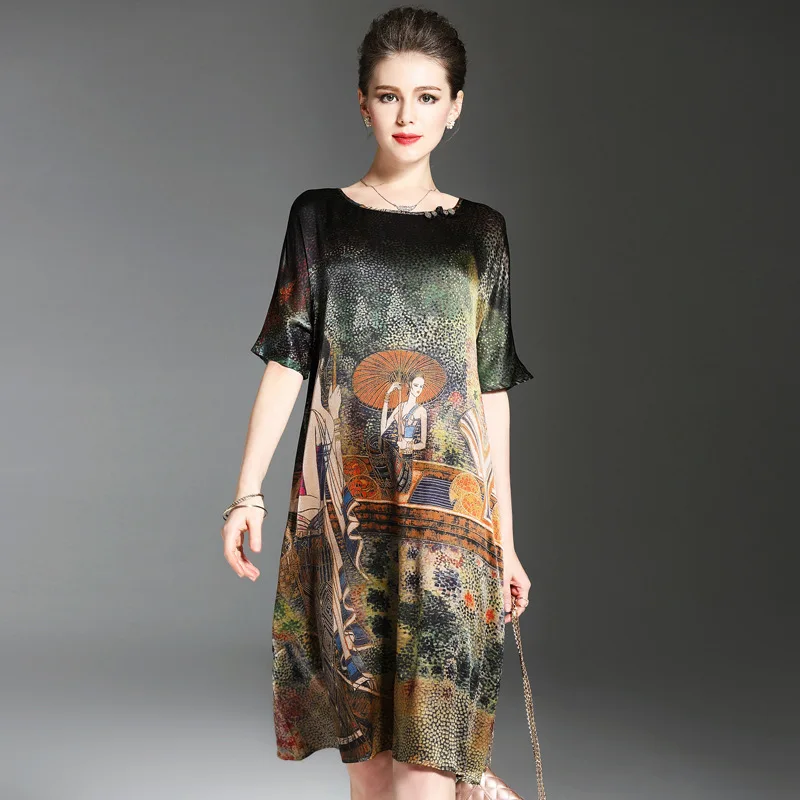 Винтажное платье в этническом стиле женское летнее с коротким рукавом мягкие