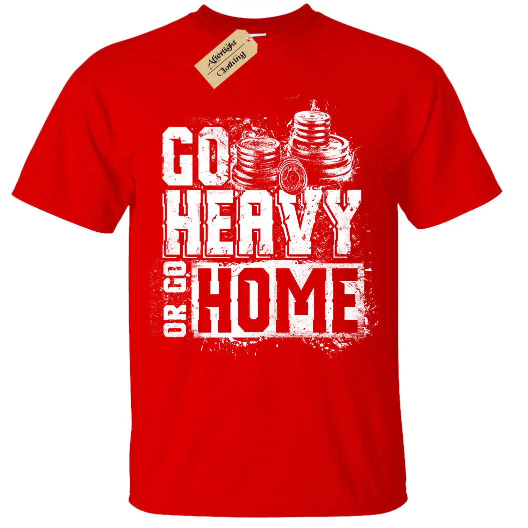 GO HEAVY OR HOME Мужская футболка S 5XL гимнастический тренажер Бодибилдинг|Мужские