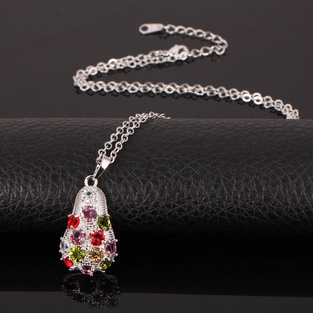 U7 Кристалл Колье Браслет Серьги Кольцо Набор Украшений Для Женщин Свадебные