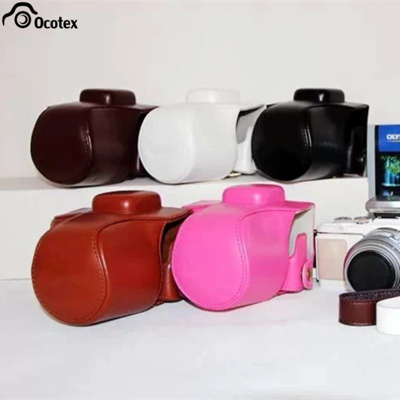 Ocotex сумка из искусственной кожи для камеры Olympus Pen Lite E-PL7 черный/светильник коричневый/белый/темно-коричневый/розовый EPL7 чехол