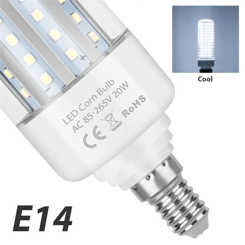 E14 Cold White SMD 2835 Светодиодная лампа E14 Светодиодная лампа-кукуруза lampadine Led E27 без мерцания светодиодные лампы 5 Вт 10 Вт 15 Вт 20 Вт лампы в форме свечи 220 V светодиодный настенный светильник для домашнего украшения - Испускаемый цвет: E14 Cold White