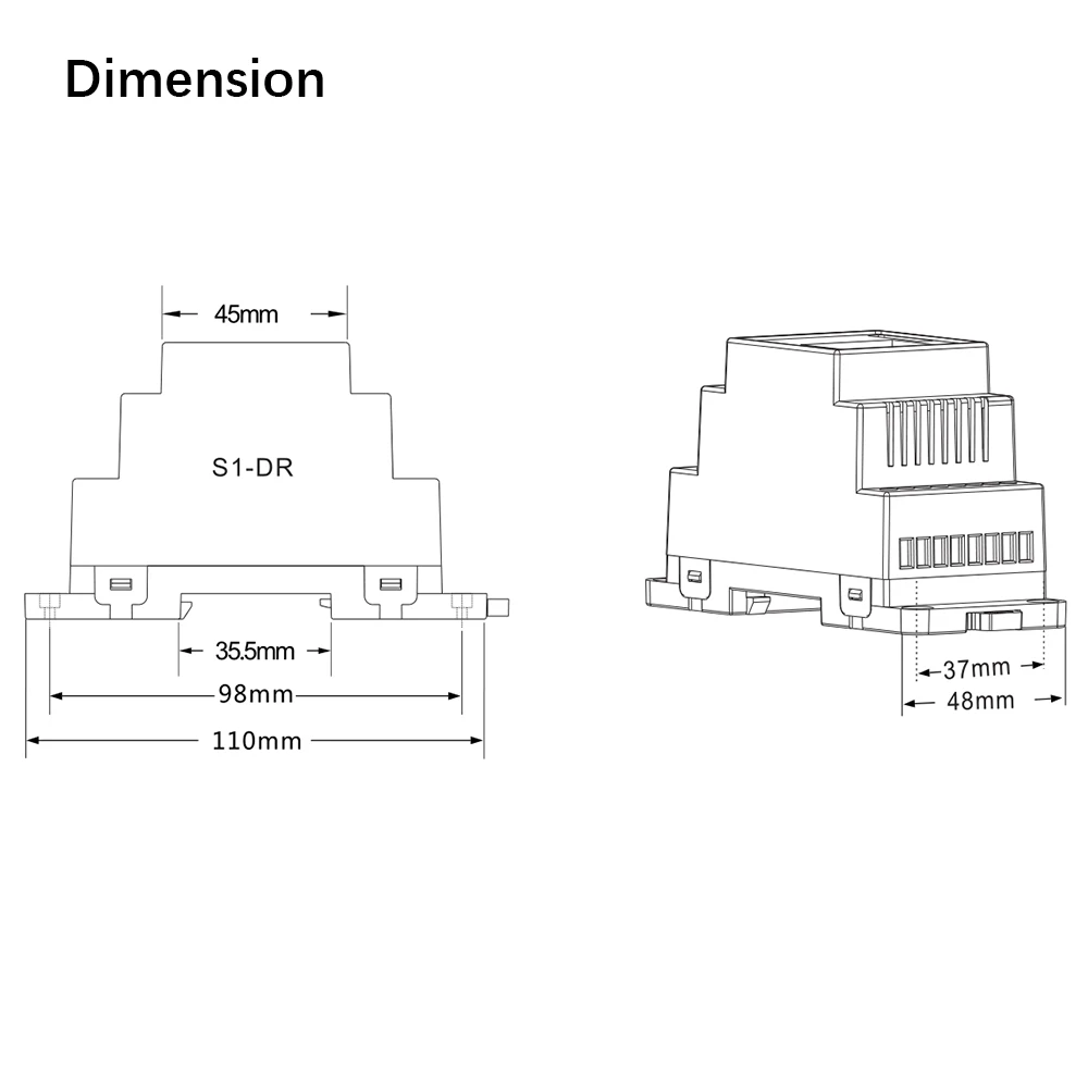 Din-рейка AC100-240V 288 Вт 2 канала Triac DMX диммер, двухканальный выход кремния DMX 512 контроллер S1-DR