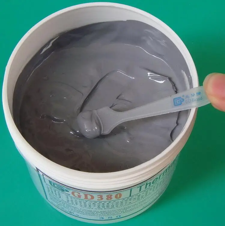 Теплопроводная смазка GD380 силиконовый охлаждающий гель серый вес 1 кг большая