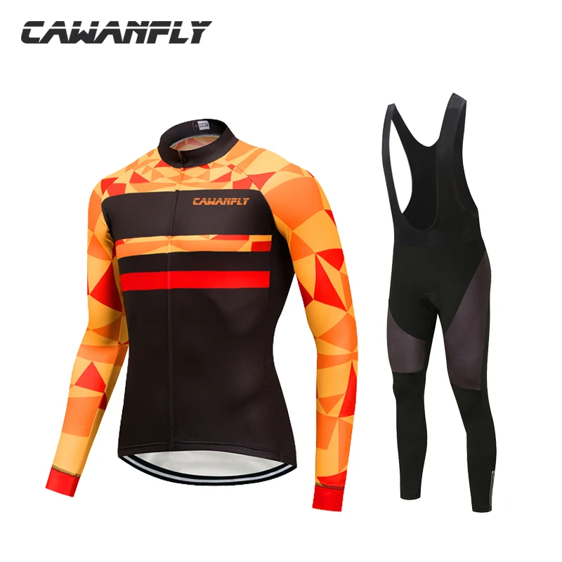 Pro Team с длинным рукавом дышащий Велоспорт комплект Костюмы 9D гель площадку Брюки