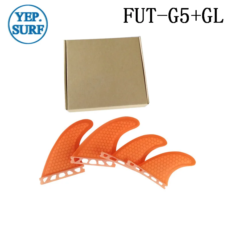 Future G5 + GL оранжевая доска для серфинга fin quad Набор стекловолокна honeycomb