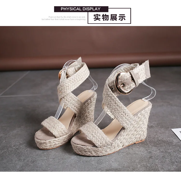 Женская обувь на танкетке босоножки высоком каблуке Летняя Вьетнамки Chaussures Femme
