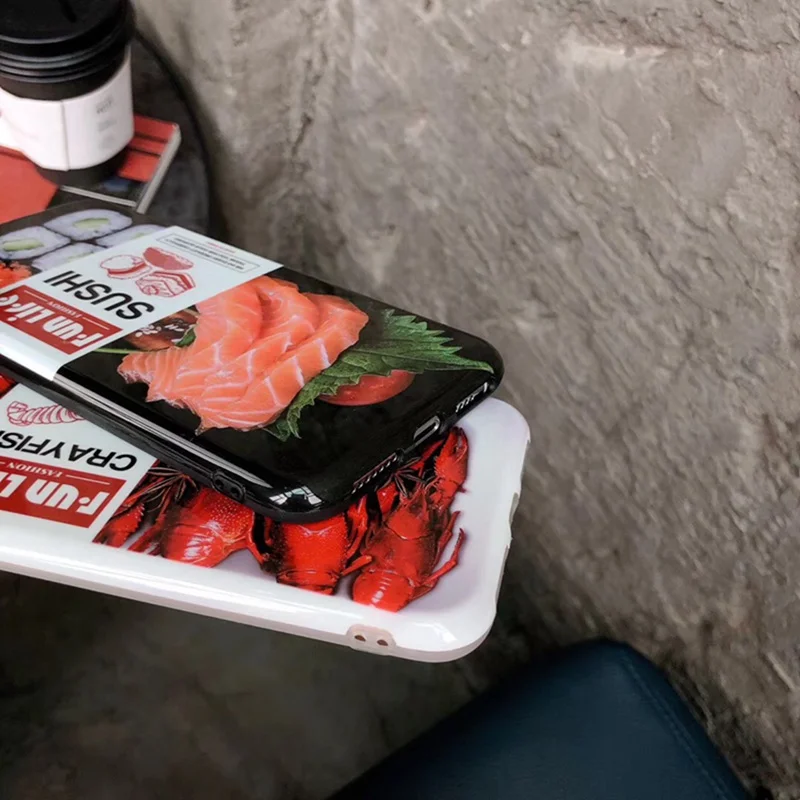 Japanese Shrimp Food Sushi Phone Case for iphone 6 6s 7 8 Plus All-inclusive Silicone Anti-fall Soft Cover XS Max XR X 6S |