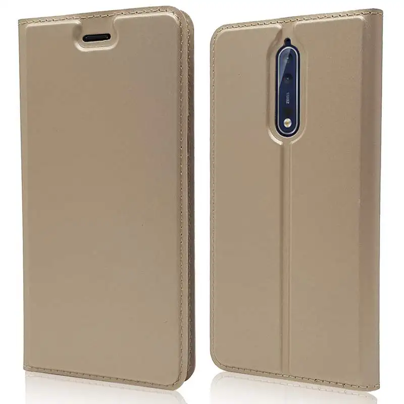 Gold ZEALLION для Nokia 1, 2, 3, 5, 7 Plus, 9, 8, scirocco, 6,, Роскошный Тонкий Магнитный чехол с отделением для карт из искусственной кожи, откидной Чехол-подставка - Цвет: Gold