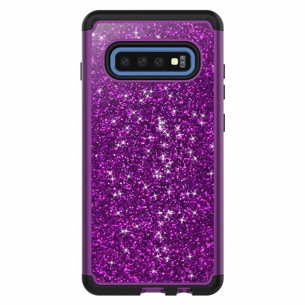 Purple Милый блестящий чехол для samsung Galaxy S9 S10 Plus Note 9, роскошный блестящий чехол-бампер, защитный чехол для телефона Galaxy S10E - Цвет: Purple
