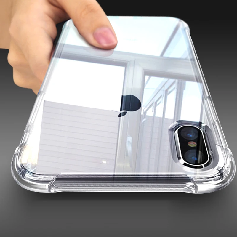 Противоударный чехол для iphone XS Max XR прозрачный ТПУ с защитой от ударов Apple 5 5S SE 6 6S 7