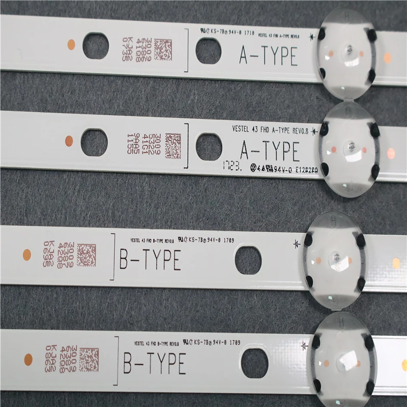 Новый комплект 4 шт. 7LED 820 мм Светодиодная подсветка полоса для VESTEL 43 FHD A B TYPE VES430UNDL