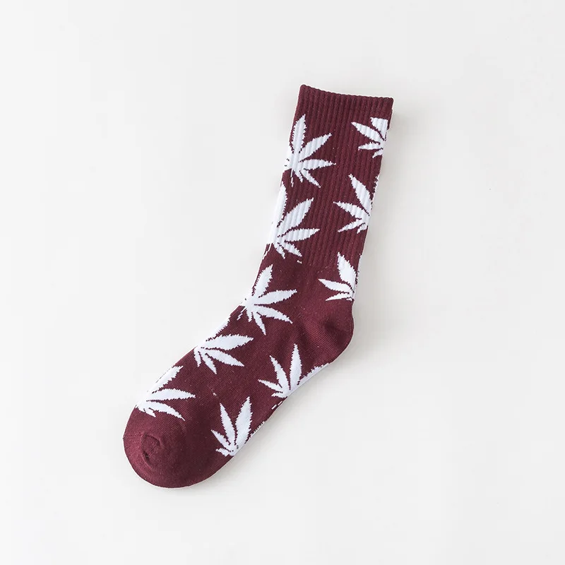 jiuhonbai 1 pair Men's Fashion Business Weed Hemp Cotton Socks Street Fashion Skateboard Couple Girls Harajuku Trend Socks Give Men a Gift - Цвет: jiuhonbai