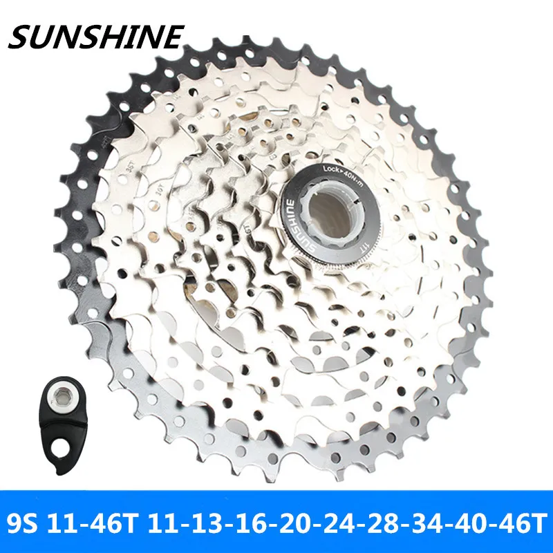 SUNSHINE 9 скорость 11 46T Горный/дорожный велосипед карты складной маховик совместимый
