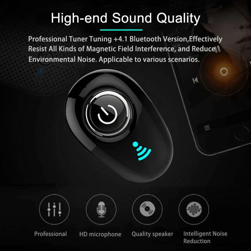 DAONO S650 мини bluetooth-наушники беспроводные наушники с микрофоном Hi-Fi свободные руки