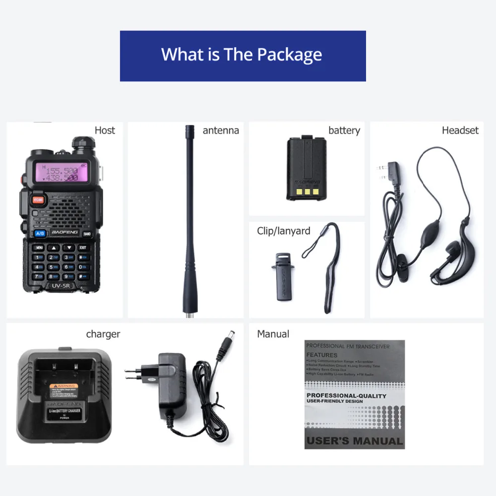 Baofeng UV 5R 8 Вт Двухдиапазонная рация UHF VHF UV5R CB Radio128CH VOX Ham радиоприемопередатчик для
