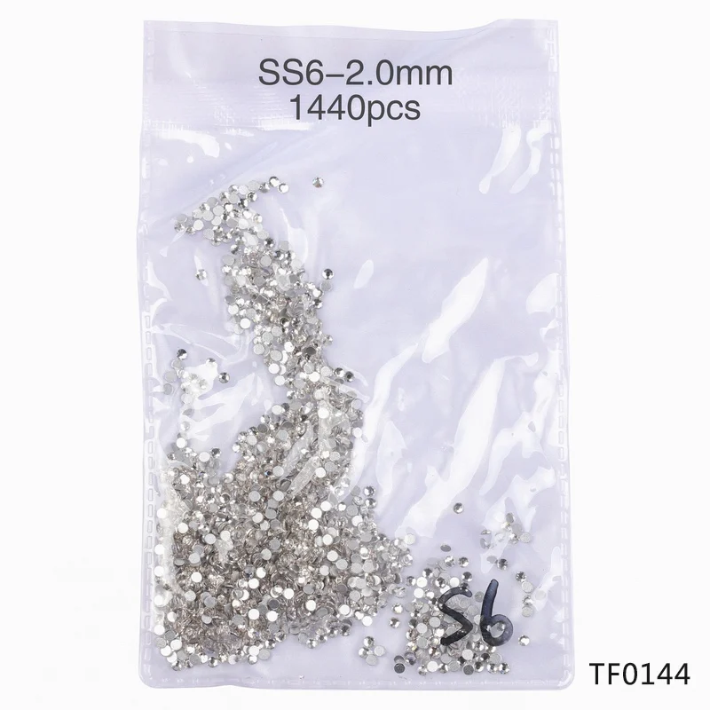 FT0144 SS6 Elessical 1440 шт./пакет 3d Стразы для дизайна ногтей стразы Хрустальный декор для аксессуары для ногтей дизайн Стекло декоративный камень для ногтей AB clear - Цвет: FT0144 SS6