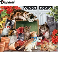 dispaint full squareround drill 5d diy diamond painting animal cat embroidery cross stitch 3d home decor a10795