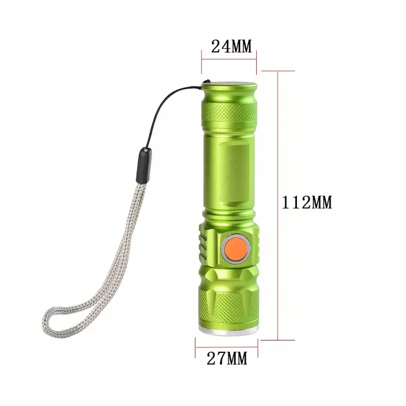 

USB Inside Battery T6 Powerful 2000LM Led Flashlight Portable Light Rechargeable Tactical LED Torches Zoom Flashlight