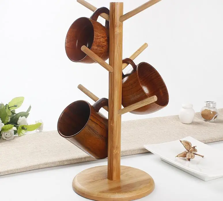 Creative home beech primary color cup rack kitchen utensils leech tea red wine wooden holder 18518 | Дом и сад