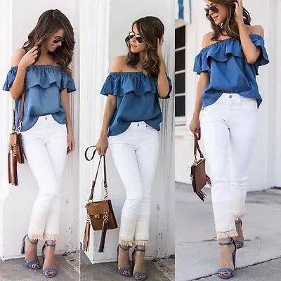 Женская винтажная рубашка с открытыми плечами повседневная для вечеринок из