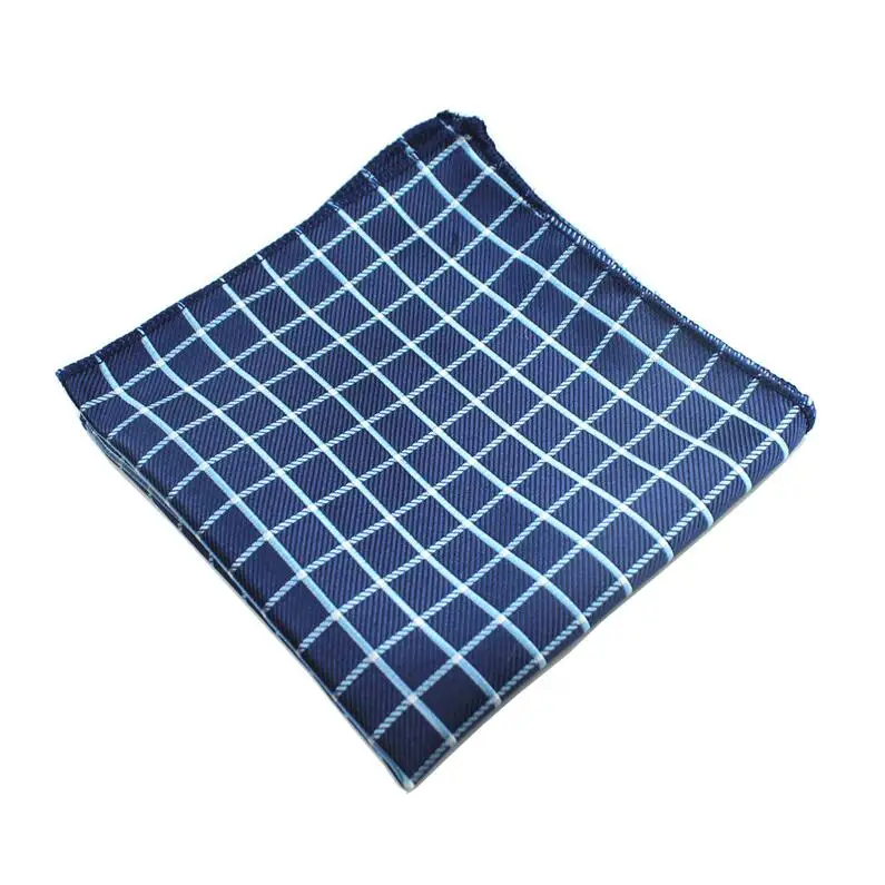 Клетчатые шелковые тканые носовые платки с узором пейсли Hanky мужские деловые повседневные квадратные карманы платок свадебные носовые платки - Цвет: 18