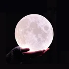 Перезаряжаемая Настольная лампа с 3D рисунком Луны, Рождество, 16 цветов, ночное сенсорное управление, новинка, Настольный светильник для спальни, детский подарок