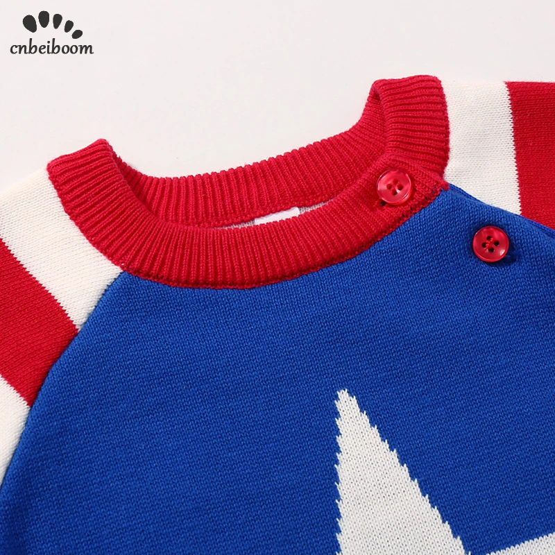 2020 spring winter baby knitted rompers stars Wool boys one-piece newborn toddler boy clothes 1 2 years out wear costume |