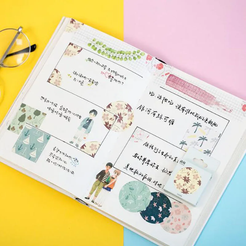 Кавайная наклейка карманный декоративный альбом для книг набор с узором в форме