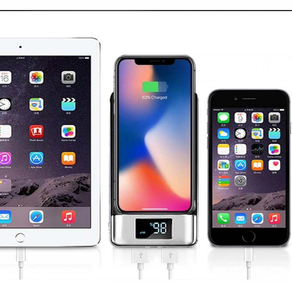 Внешний аккумулятор для внешнего зарядного устройства встроенный iPhone X QI 8 18650