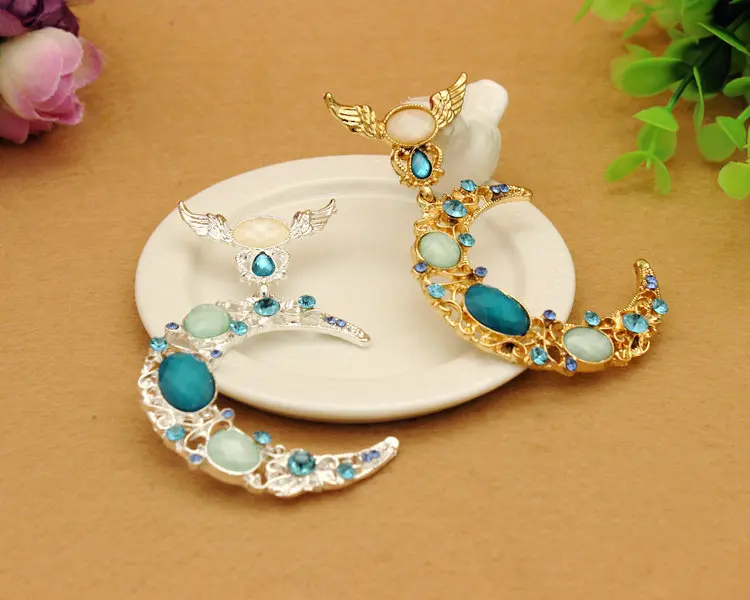 Пуговицы со стразами в виде агата Луны и богини 20 шт./лот аксессуары для волос