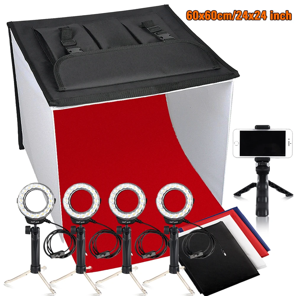 Travor K60 24x24 дюймов светодиодный портативный светильник для фотостудии складной
