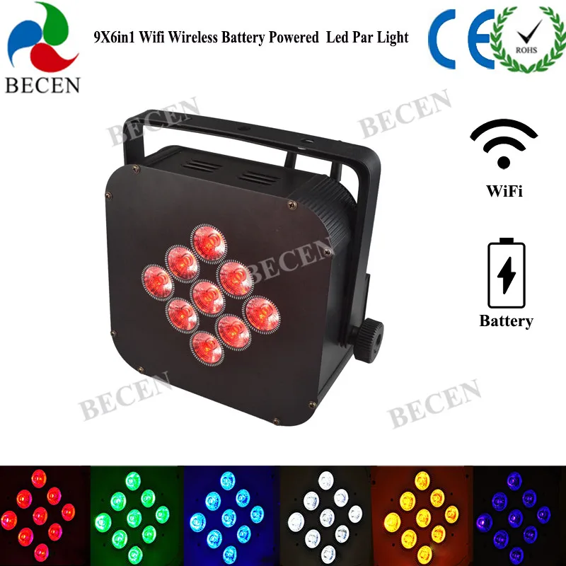 9x15 Вт 6в1 питание от аккумулятора LED Par Light Wifi приложение беспроводной DMX