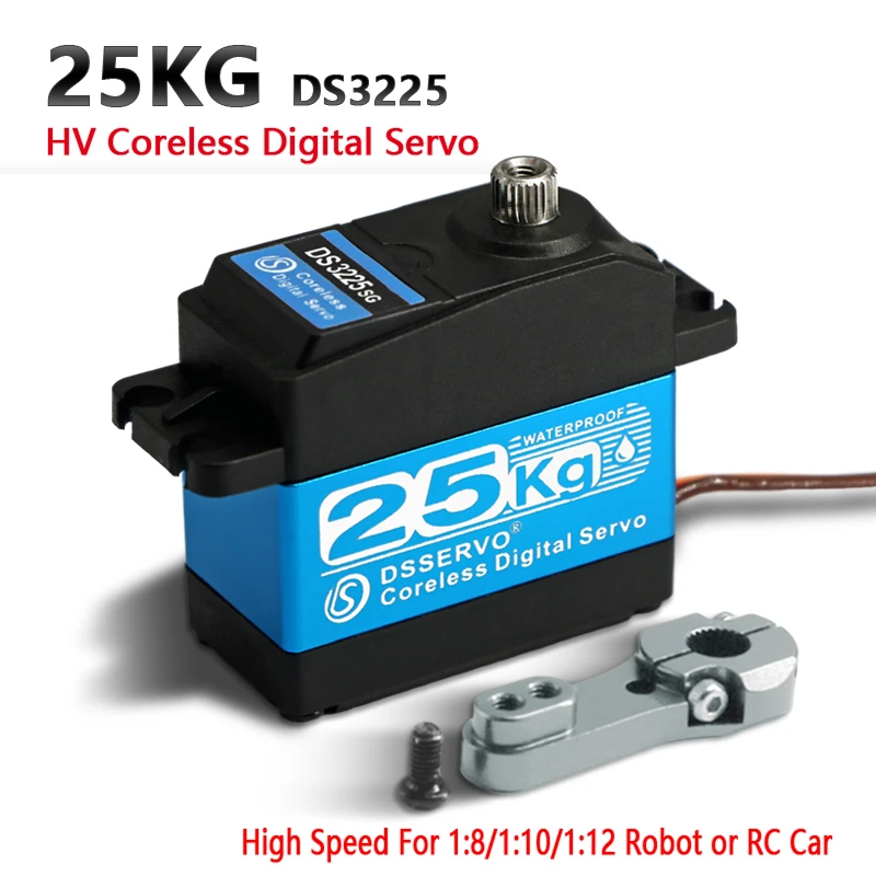 Servo Digital sin n&uacute;cleo HV, engranaje de acero inoxidable de alta velocidad, resistente al agua, 25KG/.07S para coches RC a escala 1/8 1/10 + env&iacute;o gratis, 1 unidad-1
