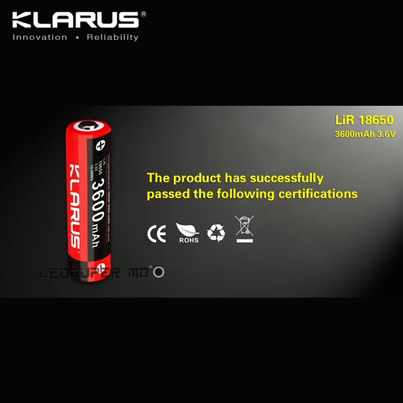 Оригинал KLARUS 3600mAh литий ионный аккумулятор 18650 для портативного освещения|battery