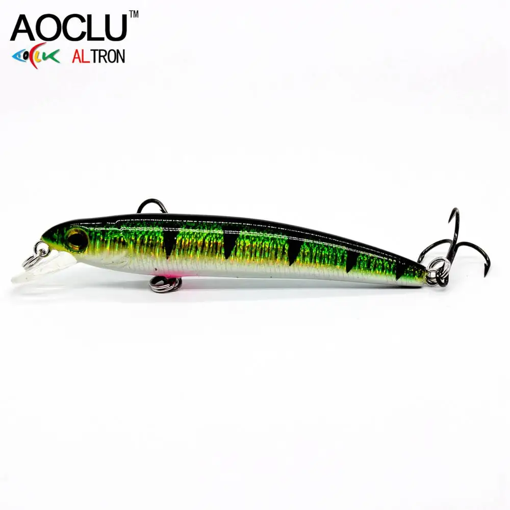 COLOR F WH078 AOCLU новая приманка воблеры Jerkbait 70 мм 5 г жесткая приманка гольян сумашедшая рыбалка приманка морской окунь свежие Крючки 6 цветов снасти - Цвет: COLOR F WH078