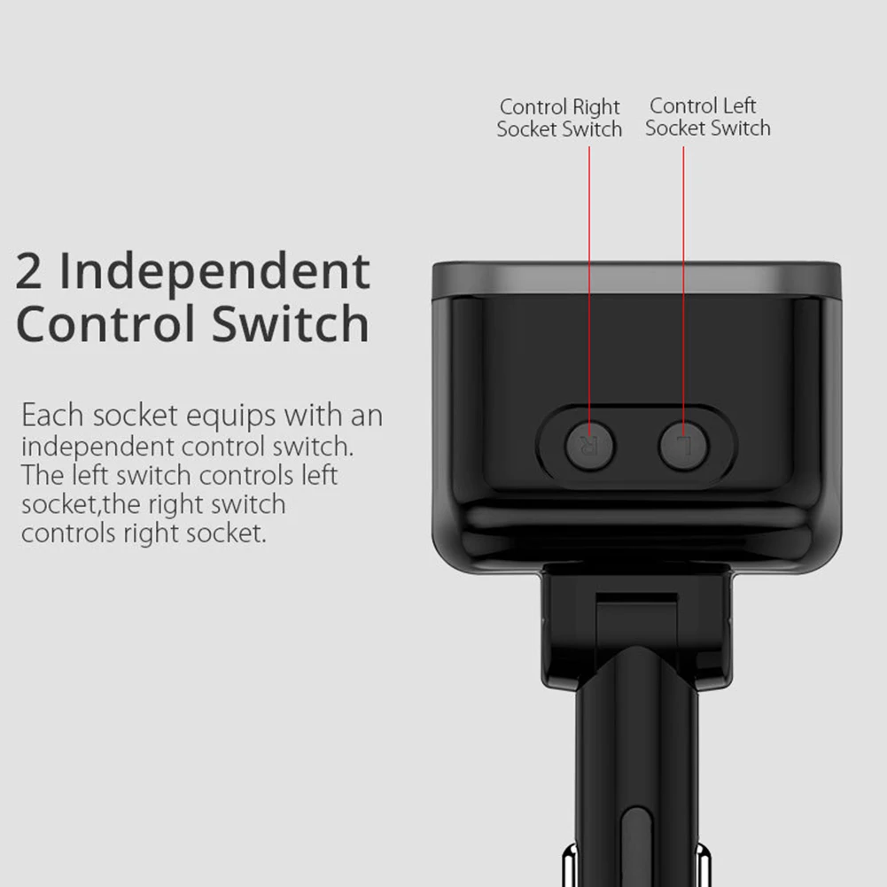 

Car Cigarette Lighter Socket Splitter Charge Dual USB Quick Charger LED Cigarette Lighter Sockets Power Adapter Plug