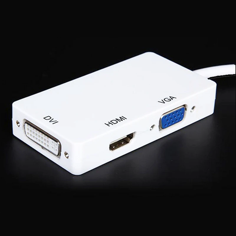 3 In 1 MINI DP To HDMI DVI VGA Adapter Converter Cable Male Female Thunderbolt Mini Display Port 1080P for MacBook Air Pro |