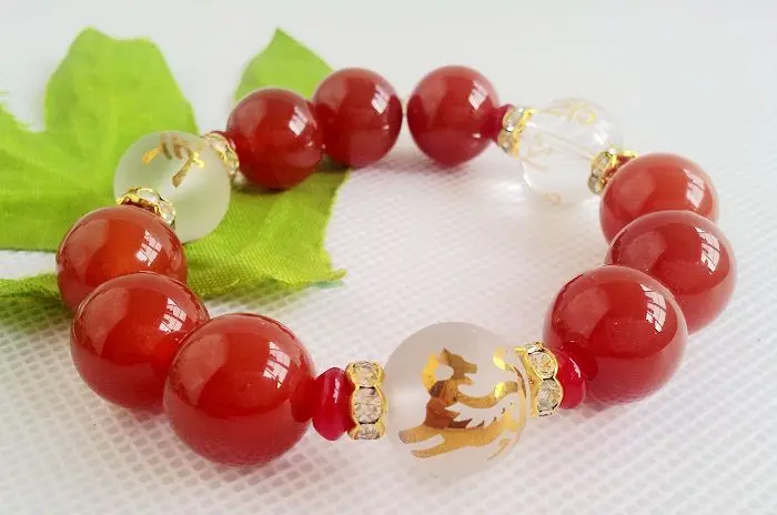 

Liuhe longyi Goutu Obsidian Bracelet Onyx white crystal bracelet a variety of optional 3000509