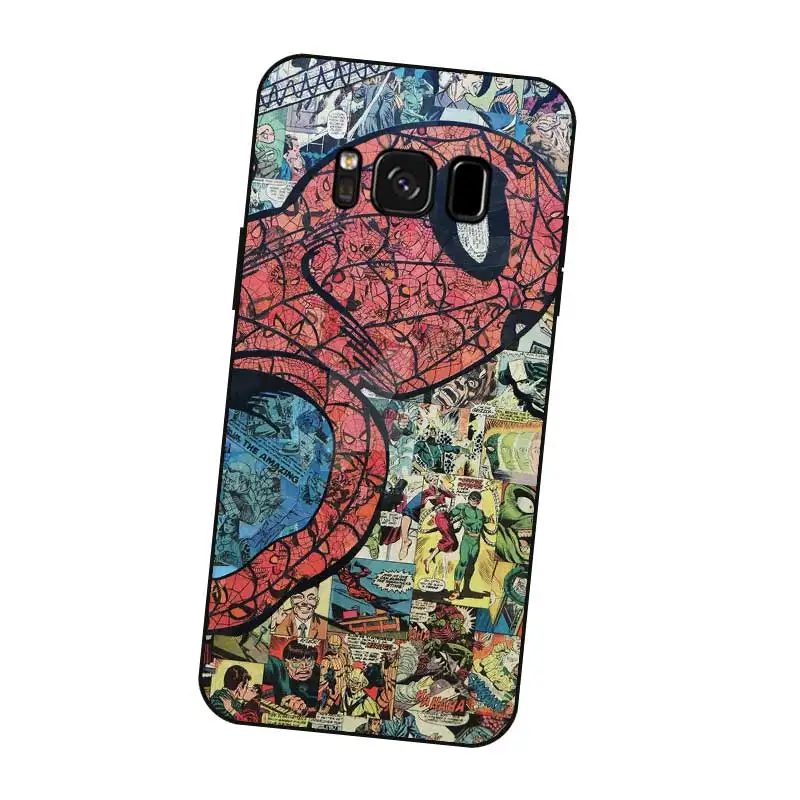 P202 &quotЧеловек-паук&quot прохладный черный силиконовый чехол Обложка для samsung Galaxy S5 S6