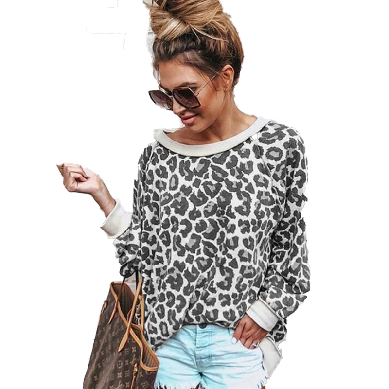 Женское Свободное пальто с леопардовым принтом элегантное винтажное длинным