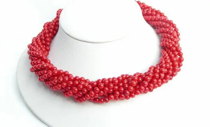 Красивое Ожерелье Из Натурального Красного коралла AAA 10Stds | Украшения и